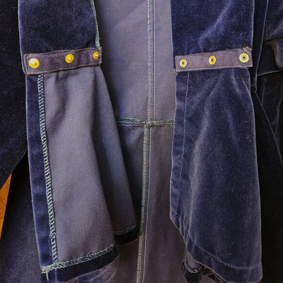 Norma Kamali avant-garde vintage couture 1980s sapphire velvet peplum jacket - Picture 9 of 10